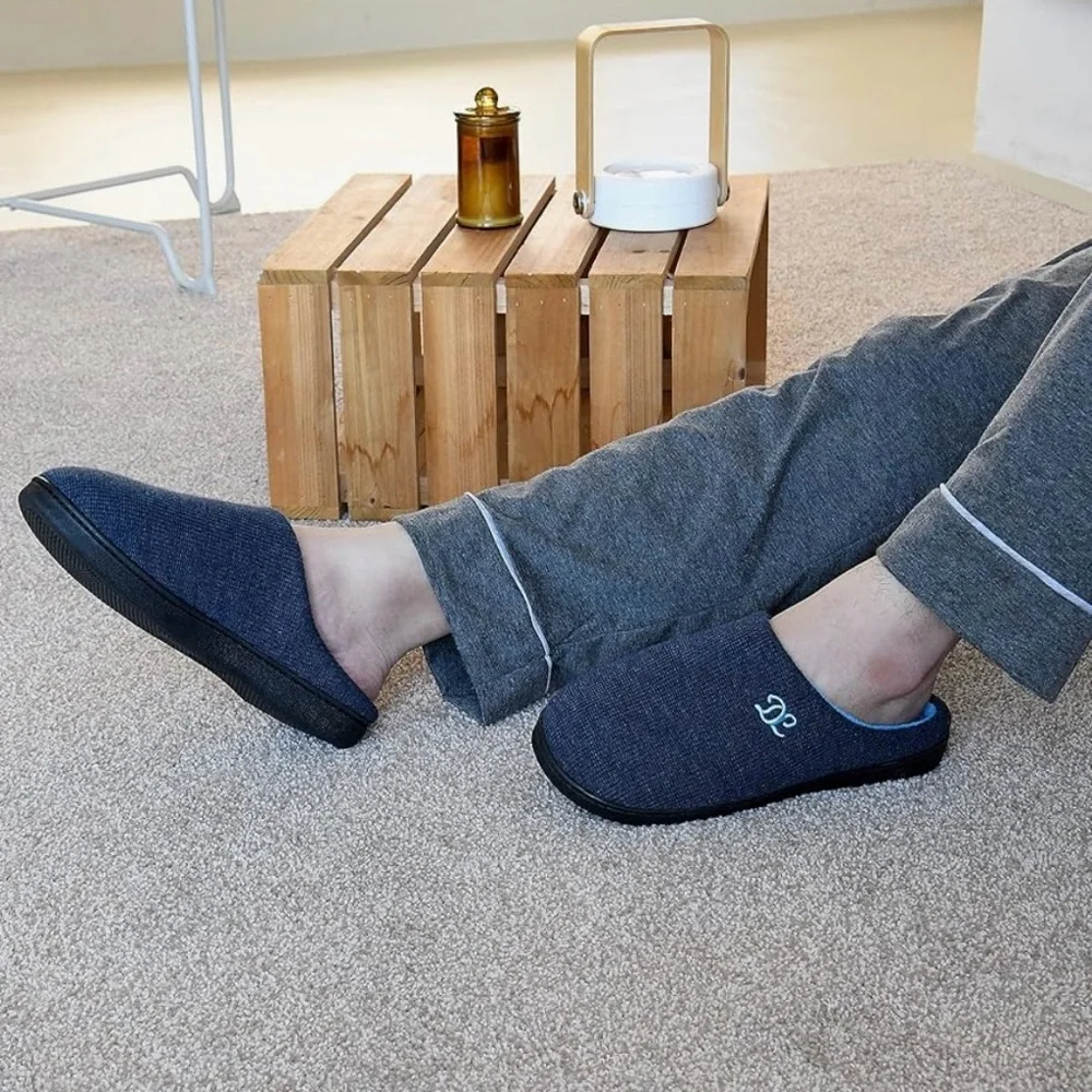 DL Mens Memory Foam Slippers Comfortable House Slippers For Men